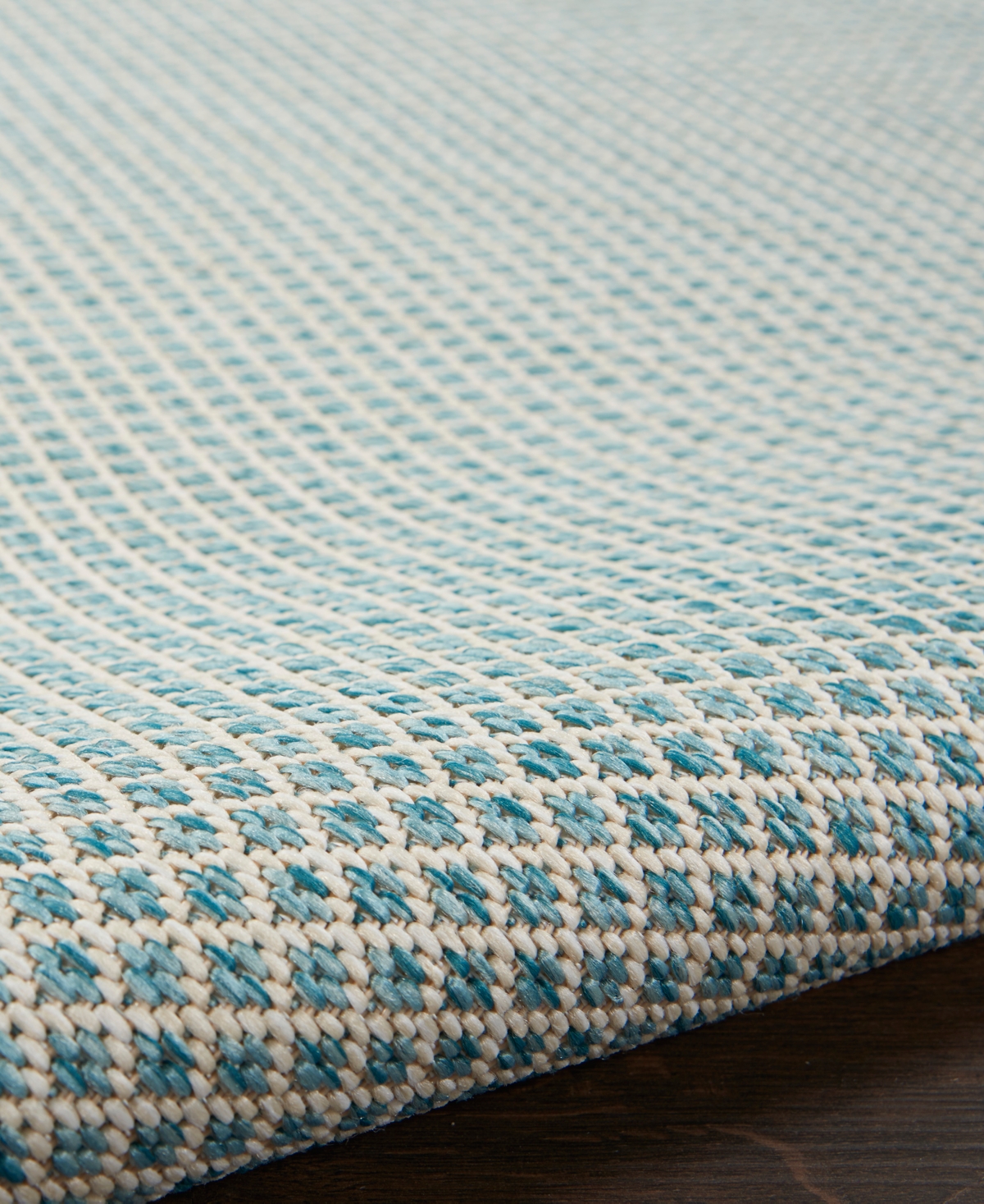 Nourison Home Courtyard Cou01 2'2"x10' Runner Area Rug In Ivory,aqua