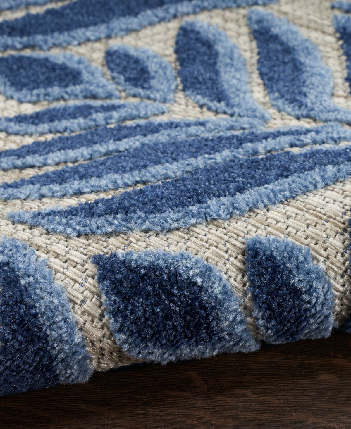 Nourison Home Aloha Alh35 3'6"x5'6" Area Rug In Blue