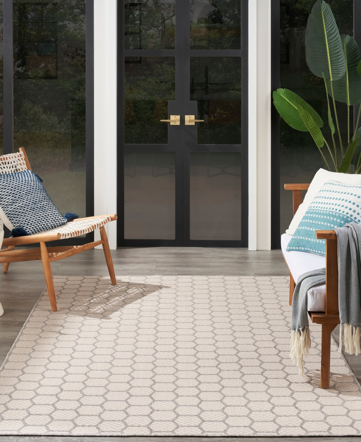 Nourison Home Twist Reversible Tws01 4'x6' Area Rug In Gray