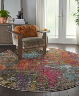 Celestial CES14 7'10"x7'10" Round Area Rug
