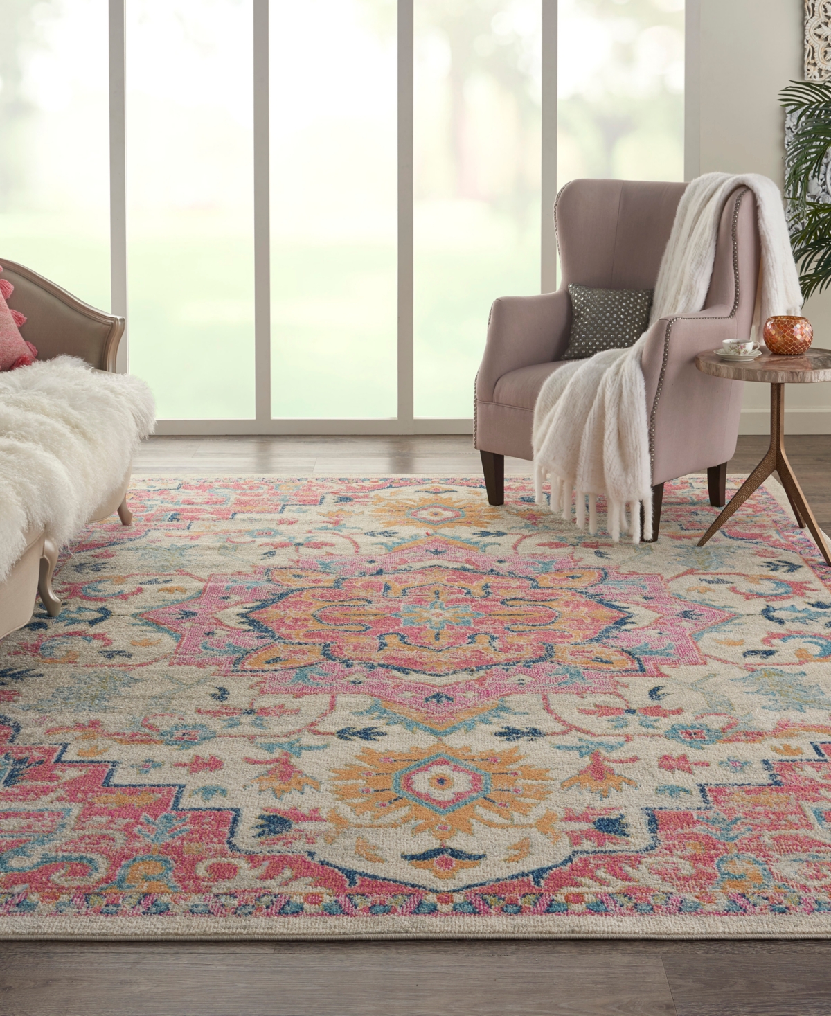 Nourison Home Passion Psn25 8'x10' Area Rug In Ivory,pink