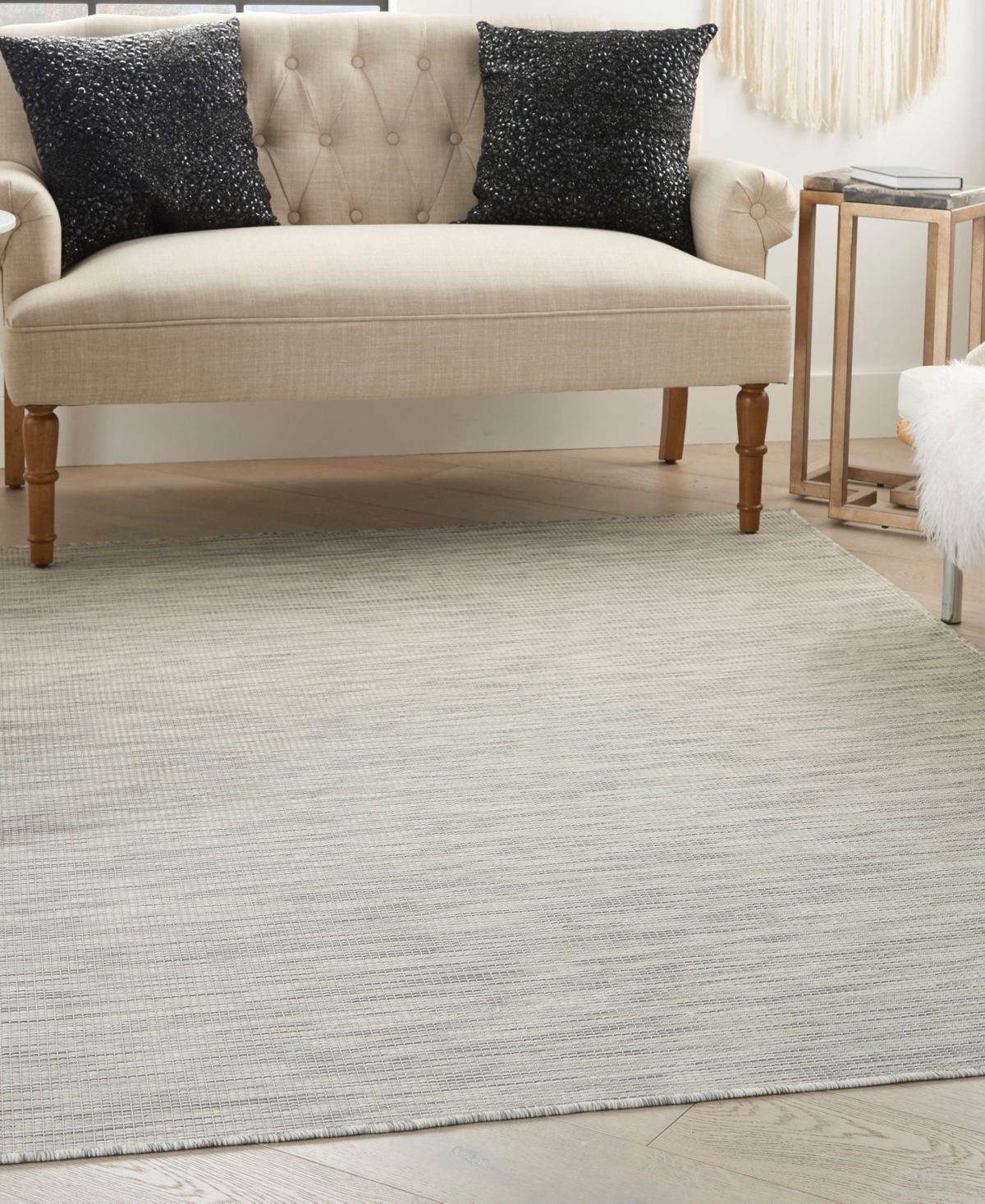 Nourison Home Positano Pos01 4'x6' Area Rug In Silver