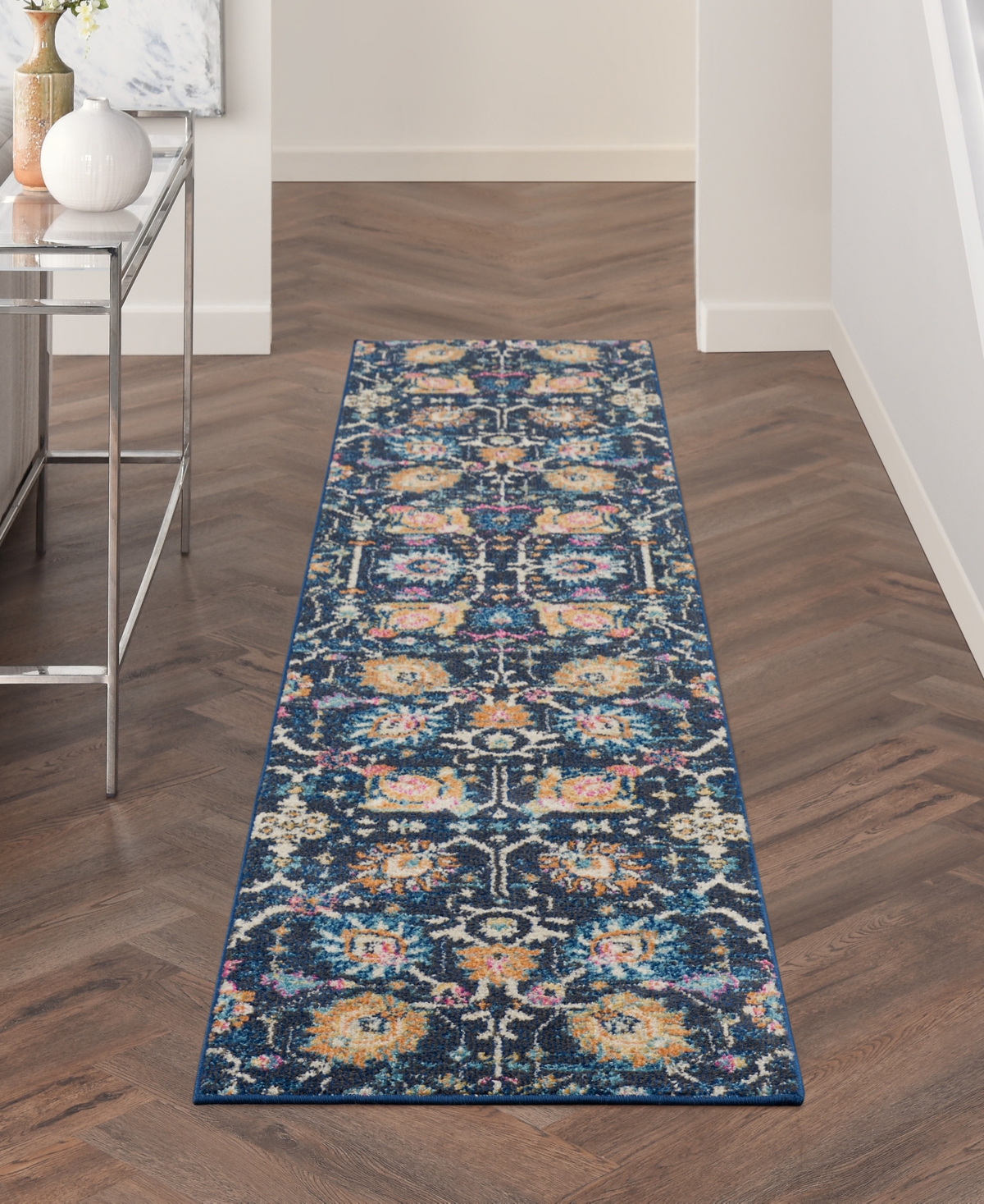 Nourison Home Passion Psn01 2'2"x10' Runner Area Rug In Navy