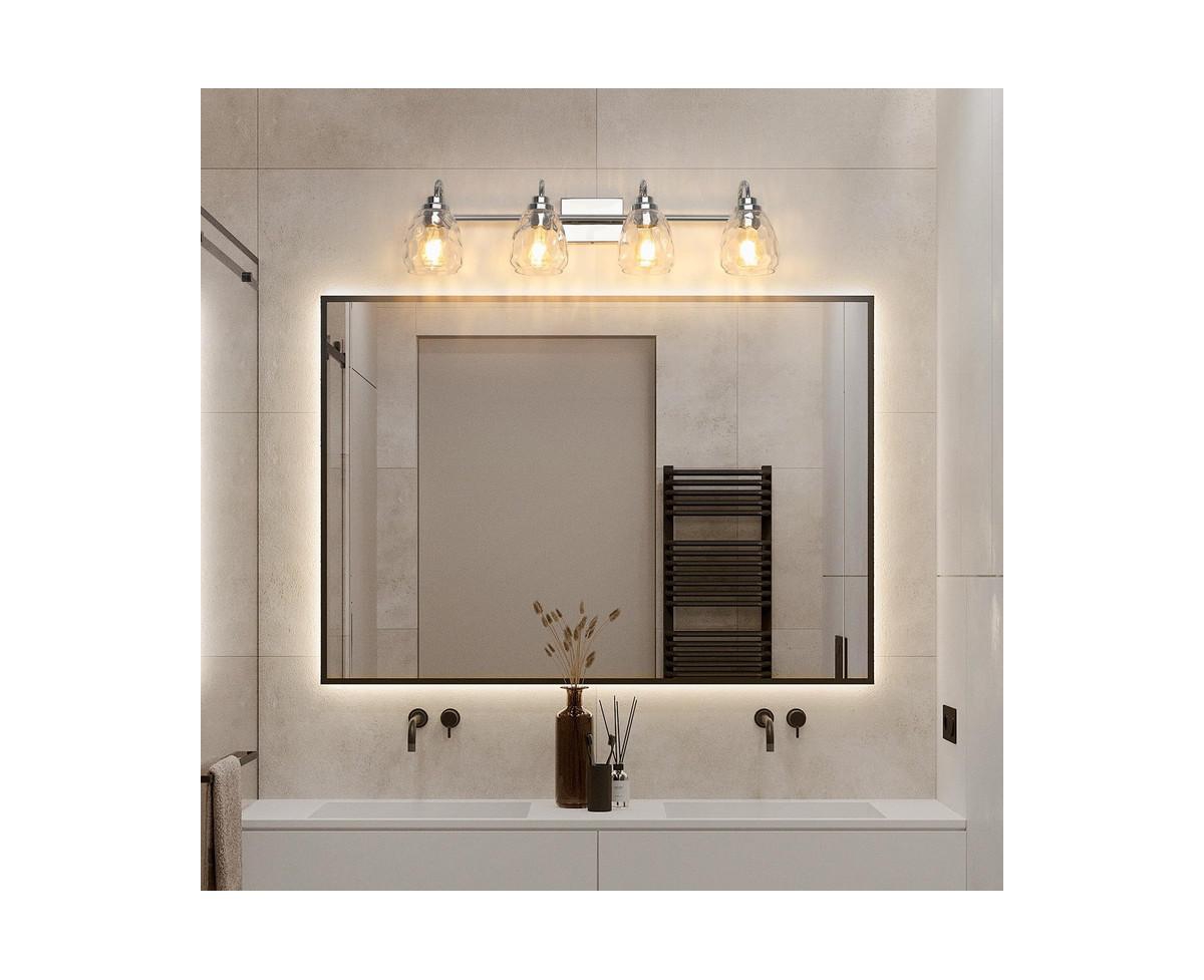 gaomon Vintage Glass Crystal Bathroom Vanity Lights Chrome Bathroom Light Fixtures Vanity Shower Lights Over Mirror Wall Mount Lighting Fixture for Ha