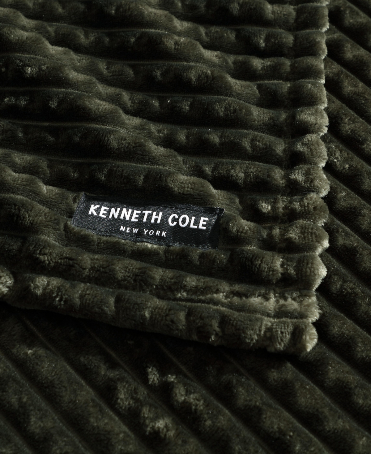 Kenneth Cole New York Solid Textured Jacquard Plush Throw, 60" X 50"