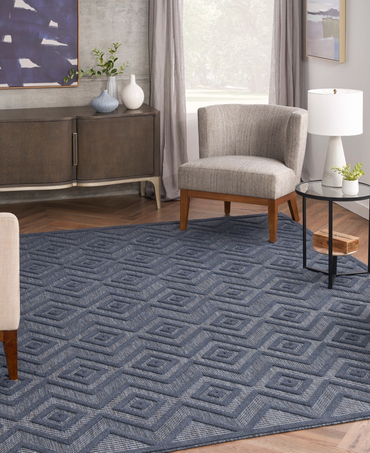 Nourison Home Versatile Nrv01 8'x10' Area Rug In Navy,blue
