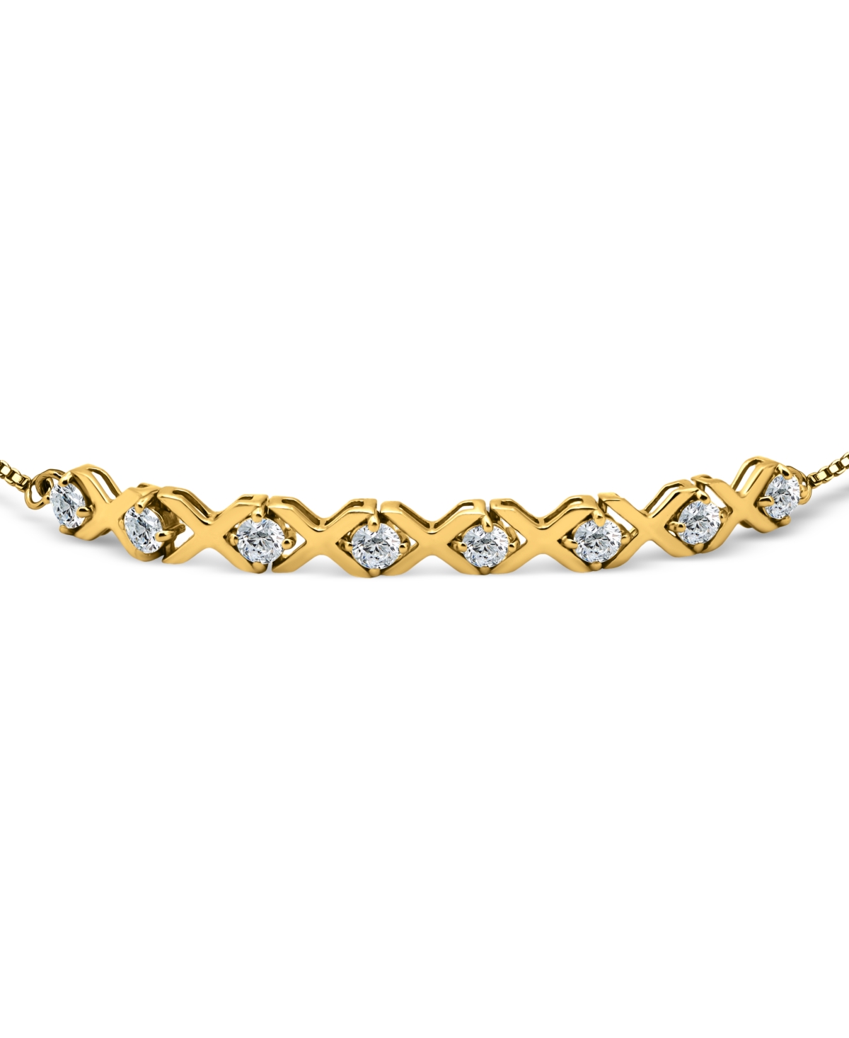 Giani Bernini Cubic Zirconia Xo Bolo Bracelet, Created For Macy's In Gold