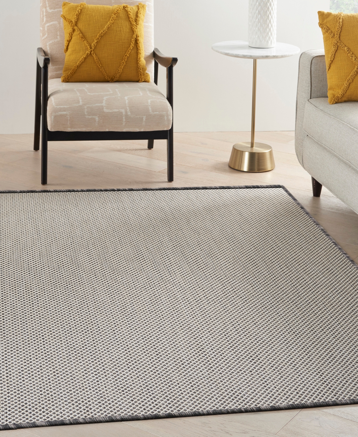 Nourison Home Courtyard Cou01 4'x6' Area Rug In Ivory,gray