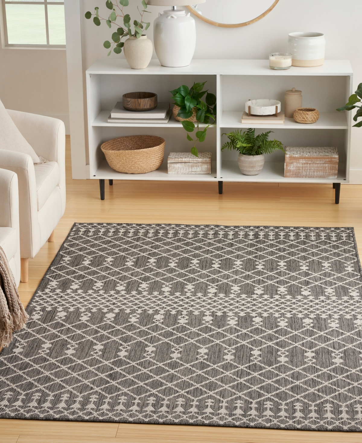 Nourison Home Positano Pos02 4'x6' Area Rug In Charcoal