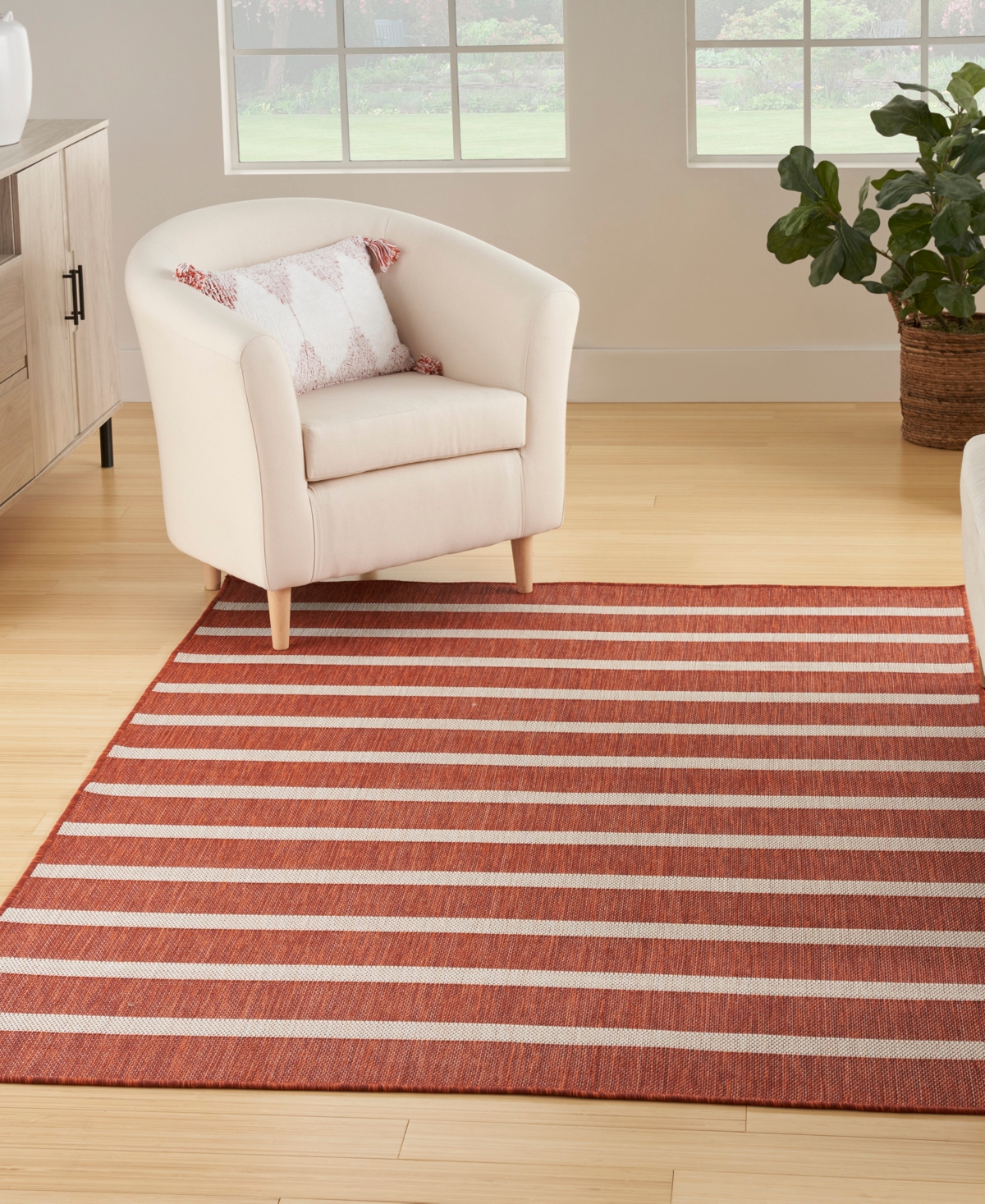 Nourison Home Positano Pos03 7'x10' Area Rug In Terracotta
