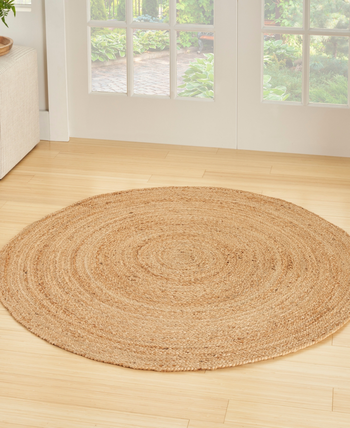 Nourison Home Natural Jute Njt03 5'x5' Round Area Rug In Taupe