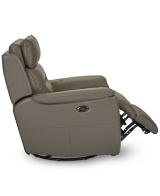 Ossorio Leather Power Swivel Glide Recliner, Created for Macy's