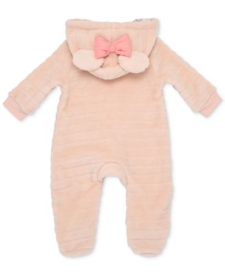 Baby Girls Minnie Mouse Faux-Fur Footed Pramsuit