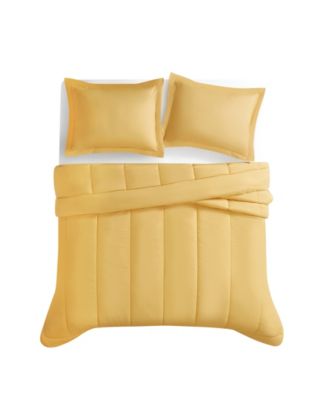 Solid Cotton Percale 3-Pc. Comforter Set, Full/Queen