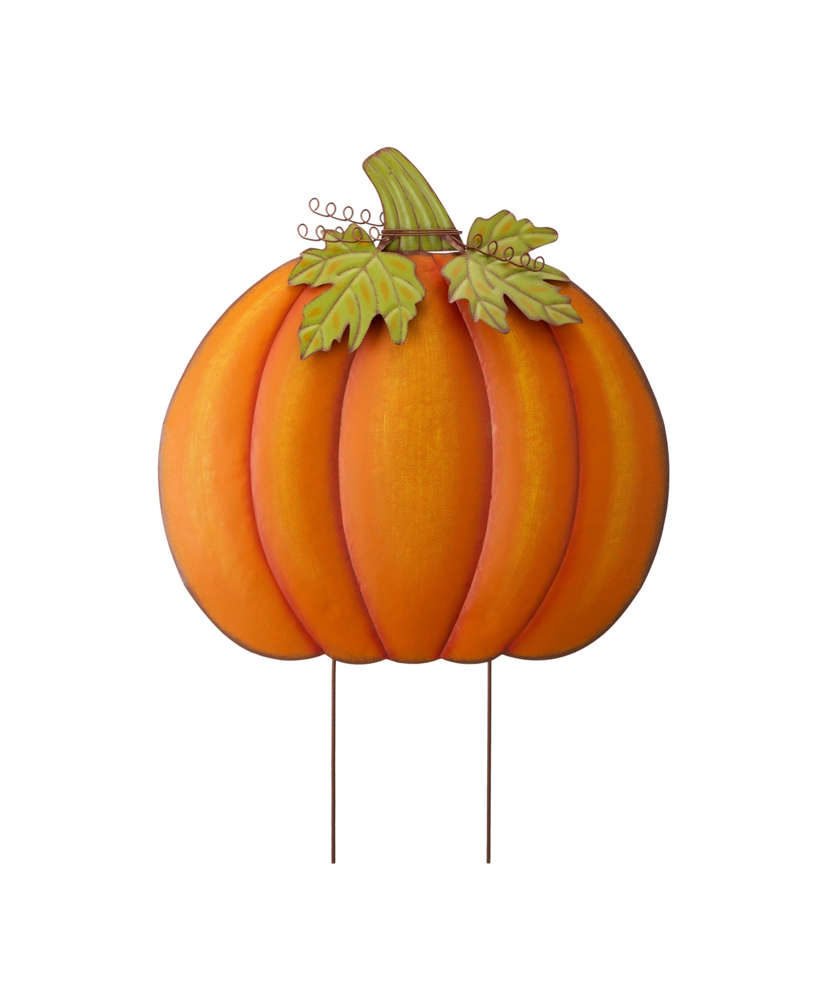 37.5"H Fall Oversized Metal Pumpkin Yard Stake or Wall Decor - Multi