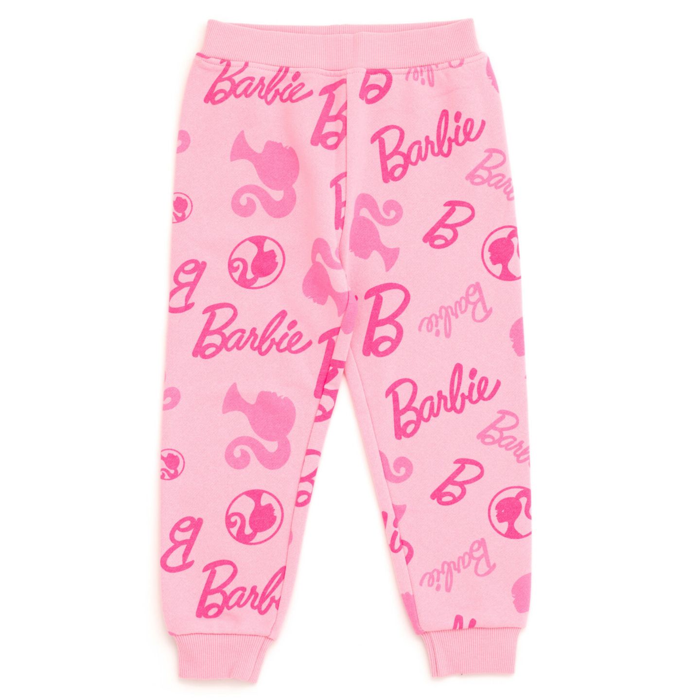 Детский комплект Barbie Girls' 2-Piece Fleece Sweatshirt and Joggers Set, цвет: Пудровый розовый — фото 3
