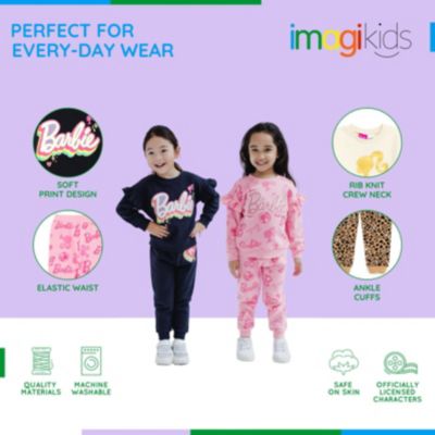 Toddler Girls Fleece Sweatshirt and Jogger Pants Outfit Set