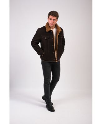 Men's Sheepskin Jacket, Brown, Created for Macy's