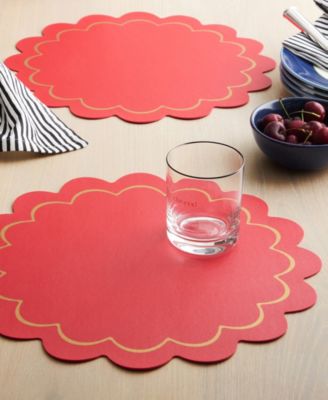Scallop Edge 15" Round Reversible Placemats, Set of 6