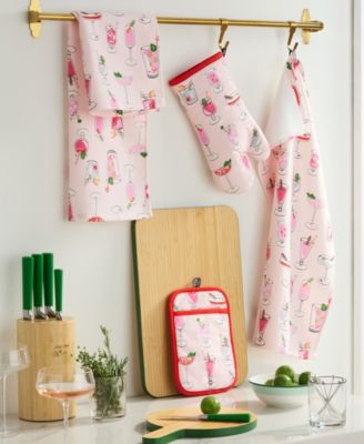 Holiday Cocktails Kitchen Towel, Oven Mitt & Potholder, Set of 4