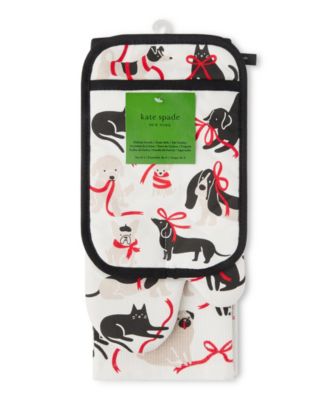 Holiday Pets Kitchen Towel, Oven Mitt & Potholder, Set of 4