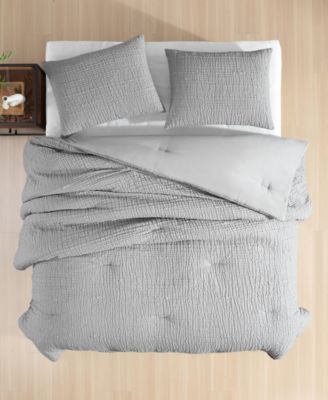 Serenity Wavy Lines Embossed 3-Pc. Comforter Set, Full/Queen