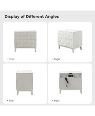 Ethel Contemporary 2 - Drawer End Table with Solid Wood Legs