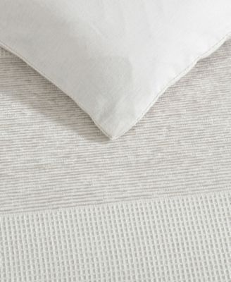 Chenille Waffle Stripe 3-Pc. Duvet Cover Set, King