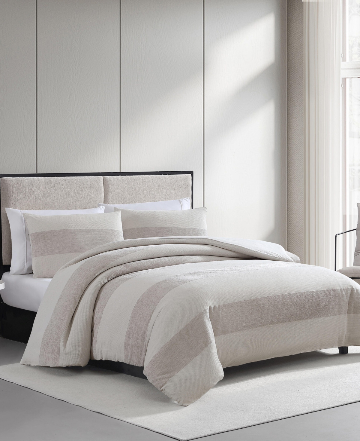 Vera Wang Chenille Waffle Stripe 3-Pc. Comforter Set