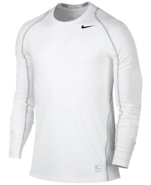 NIKE 'PRO COOL COMPRESSION' FITTED LONG SLEEVE DRI-FIT T-SHIRT, WHITE ...