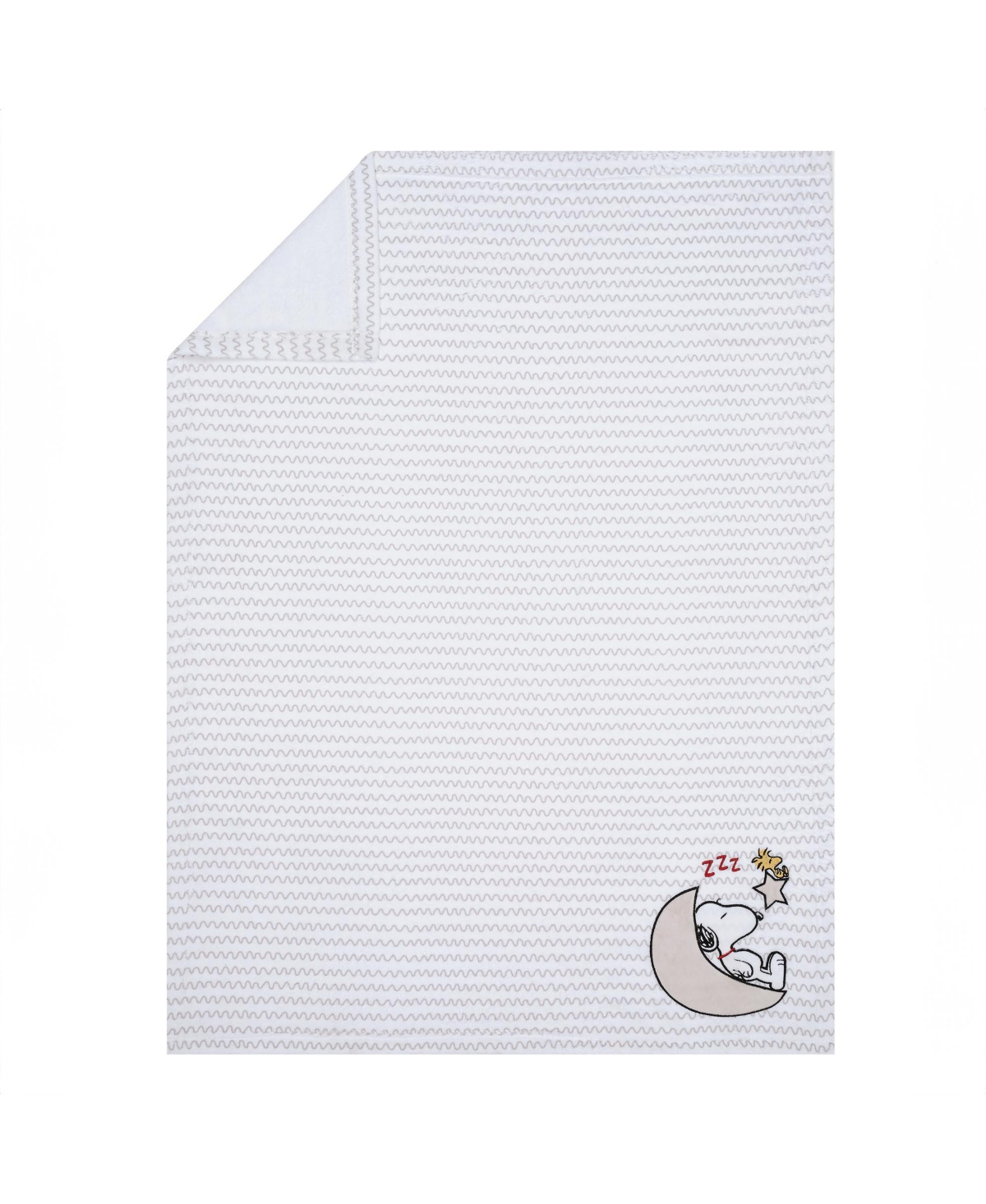 Bedtime Originals Snoopy Love SoftTaupe Fleece Baby Blanket w/ Applique - White