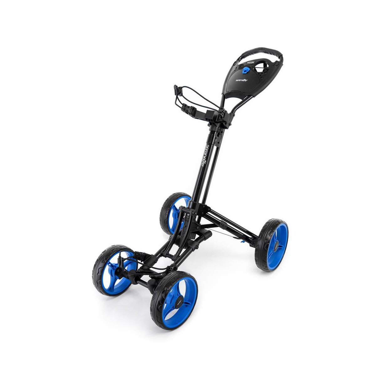 Foldable 4-Wheel Golf Push Cart, Ai Frame Trolley - Black