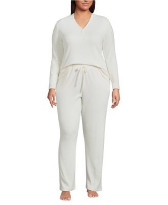 Plus Size Cozy 2 Piece Pajama Set - Long Sleeve Top and Pants