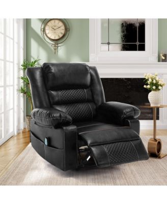 Leather Massage Recliner with Breathable Fabric
