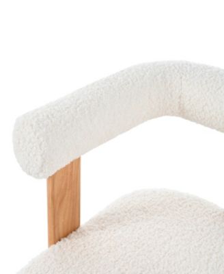 Mid-Century Barrel Accent Chair, Boucle White