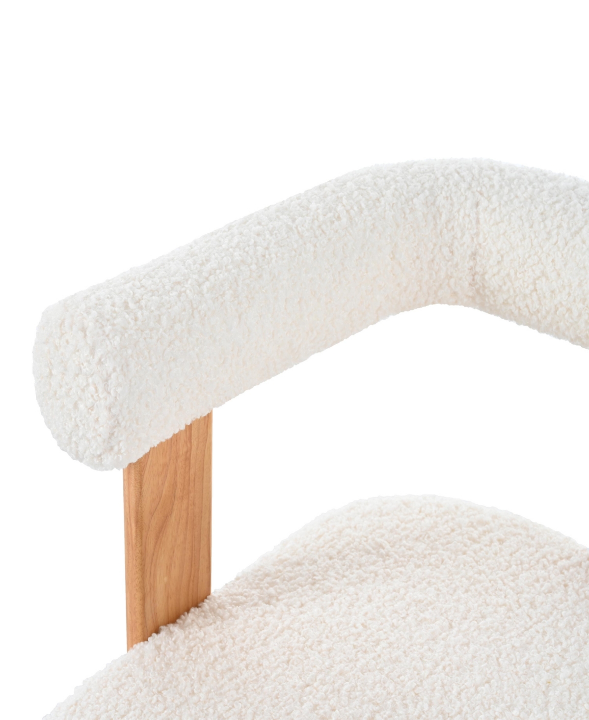 Streamdale Furniture Mid-Century Modern Barrel Accent Chair, Upholstered Kitchen & Dining Room Chairs with Arms, Teddy Velvet Boucle Accent Chairs Sid