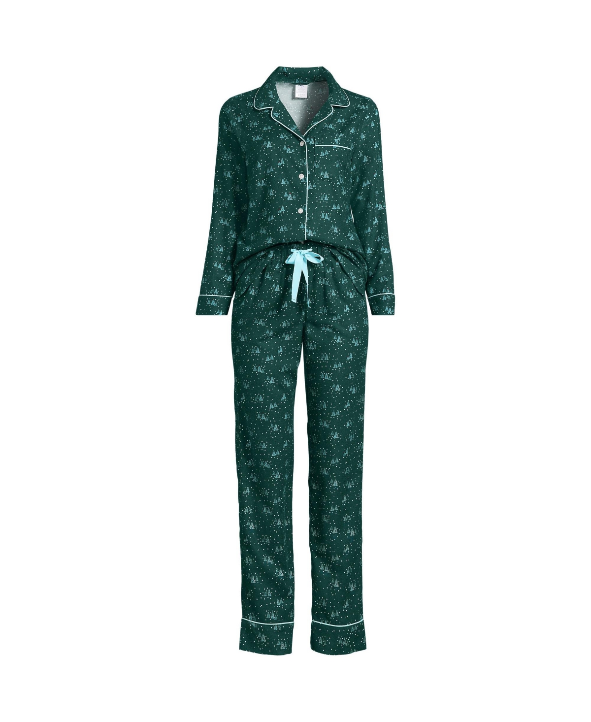Lands' End Women's Drapey Flannel 2 Piece Pajama Set - Top and Pants