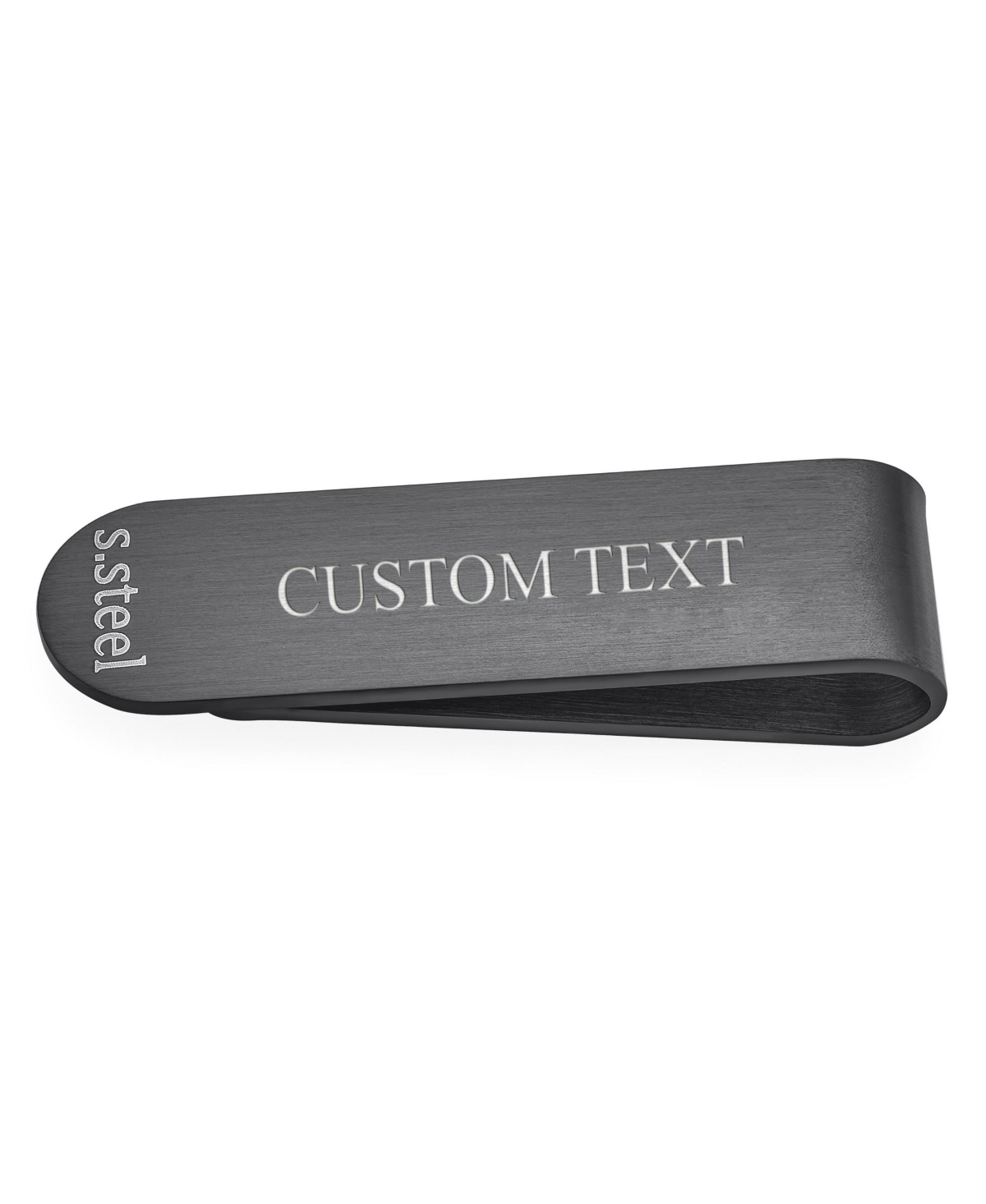 Bling Jewelry Two Tone Asian StyleGrey Slender Strong Dragon Money Clip Card Holder Gift Father Laser EtchedIp Stainless Steel - Black