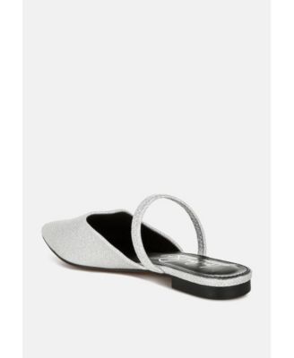Twiggy Glitter Faux Leather Flat Mules