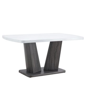 5 Piece Dining Table Set, 1.8" Thickness Tabletop and V-shaped Table Legs, 63 Inch Modern Kitchen Dining Table and Upholstered Dining Chairs for Kitchen Dining Room (Table + 4 Chairs)