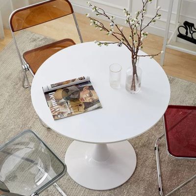 Streamdale Modern Round Dining Table, " White