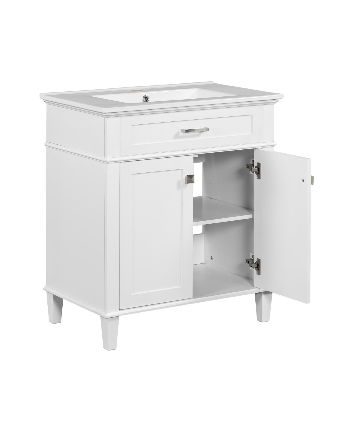 Streamdale 30" Vanity with Ceramic Basin and Adjustable Shelves