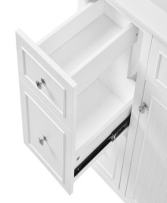 30-Inch Bathroom Vanity Cabinet with Ceramic Basin, Double-Layer Drawer, Deep Drawer and Adjustable Shelf