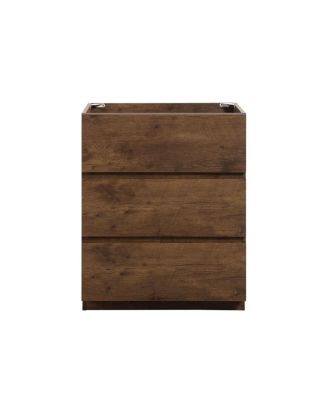 Walnut Floor Cabinet with 3 Drawers, Pre-Assembled