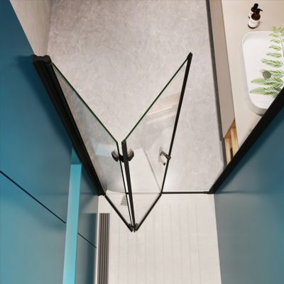 1 3/8" adjustment, universal pivot shower door, with 1/4" tempered glass