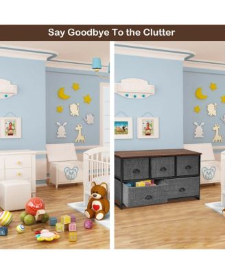 Dresser Storage Tower with 5 Foldable Cloth Storage Cubes