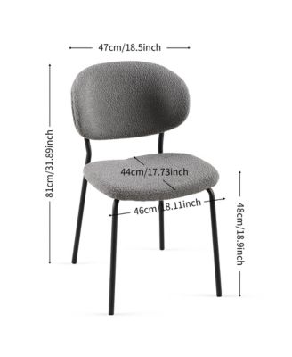 Grey Boucle Dining Chairs (Set of 2)