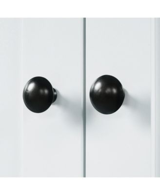 Tall and Wide Bathroom Floor Storage Cabinet, Bathroom Storage Unit, Freestanding Cabinet with 4 Doors, Adjustable Shelves, Open multi-layer Shelves