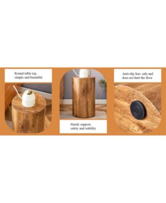 The cylindrical table with its patterned design can be easily integrated into a variety of interior styles, from coffee tables to small dining tables, workbenches or makeshift writing desks.