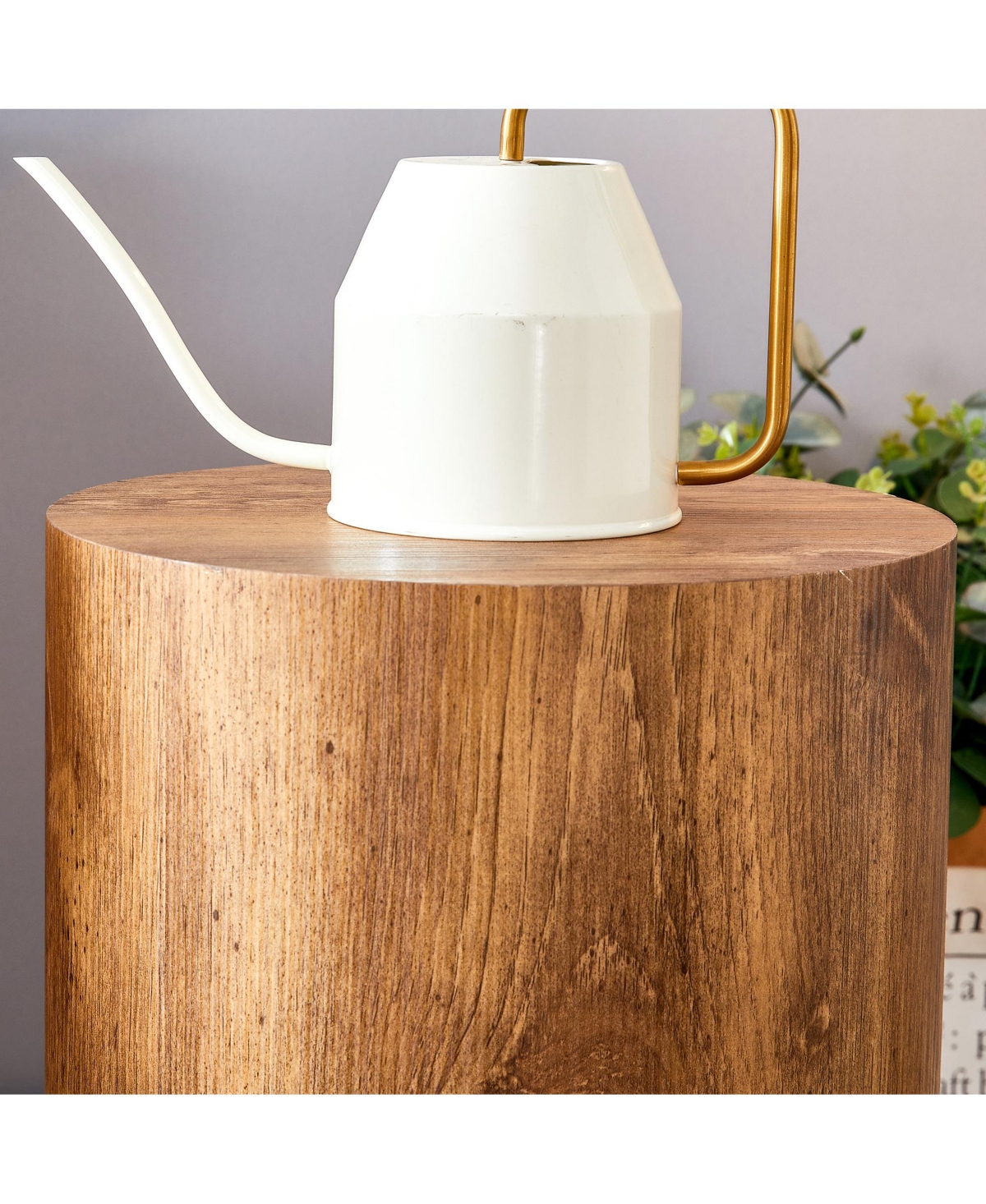 Streamdale Furniture The cylindrical table with its patterned design can be easily integrated into a variety of interior styles, from coffee tables to